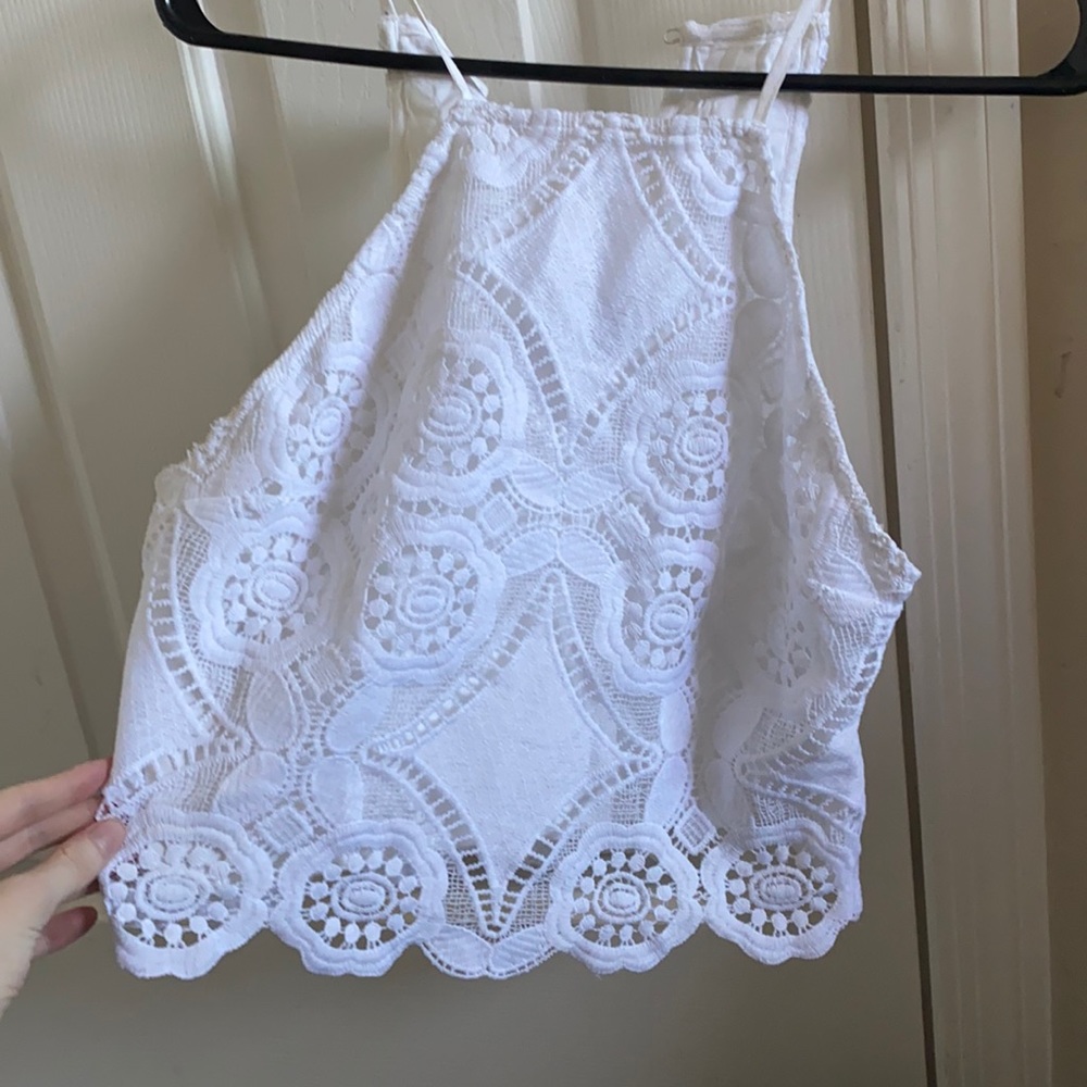 white lace top